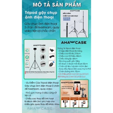 Tripod điện thoại 3 chân đa năng, gậy chụp livestream, quay video - Giá 25.000đ 9 Tripod điện thoại 3 chân đa năng, gậy chụp livestream, quay video - Giá 25.000đ 9