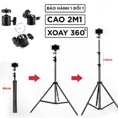 Tripod điện thoại 3 chân Xả kho + Kẹp 2.1, remote livestream, giá chỉ 31.500₫