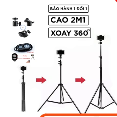 Tripod điện thoại 3 chân Xả kho + Kẹp 2.1, remote livestream, giá chỉ 31.500₫ 9 Tripod điện thoại 3 chân Xả kho + Kẹp 2.1, remote livestream, giá chỉ 31.500₫ 9