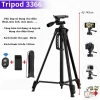 Tripod điện thoại 3.366 – Quay 360°, chân quay 42-145cm, giá 175.000₫