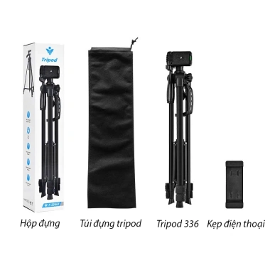Tripod điện thoại 3.366 – Quay 360°, chân quay 42-145cm, giá 175.000₫