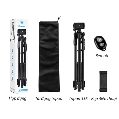 Tripod điện thoại 3.366 – Quay 360°, chân quay 42-145cm, giá 175.000₫