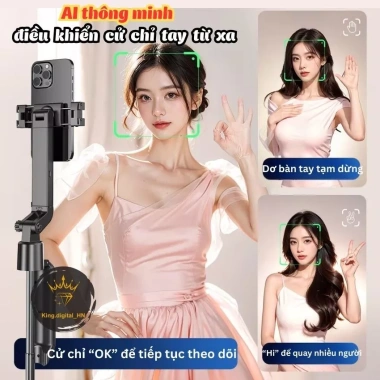 Tripod điện thoại 4 chân xoay 360 độ tự động Q565 Gậy AI theo vật thể 185cm 125.000₫