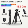 Tripod điện thoại F-180ST 55‑182cm xoay 360°, hợp kim nhôm, tải 3‑4kg, giá 350.000₫