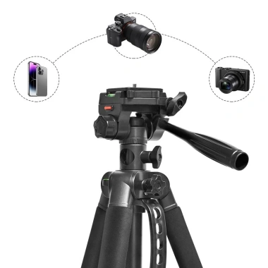 Tripod điện thoại F-180ST 55‑182cm xoay 360°, hợp kim nhôm, tải 3‑4kg, giá 350.000₫ 2