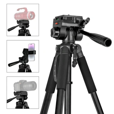 Tripod điện thoại F-180ST 55‑182cm xoay 360°, hợp kim nhôm, tải 3‑4kg, giá 350.000₫ 4