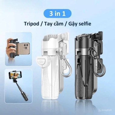 Tripod điện thoại P15Mini 4 chân cao cấp, xoay 360, điều khiển từ xa, đèn trợ sáng - giảm giá 179.000₫
