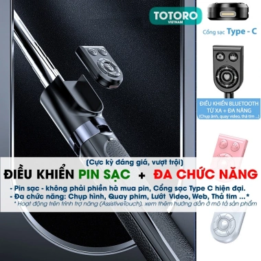 Tripod điện thoại TSS PLUS 1.75m 3 chân Gậy selfie cầm tay quay video livestream