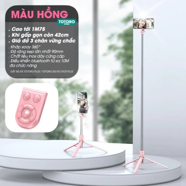 Tripod điện thoại TSS PLUS 1.75m 3 chân Gậy selfie cầm tay quay video livestream