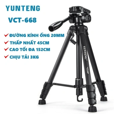 Tripod điện thoại YUNTENG VCT-668 Chân máy ảnh kèm kẹp và túi đeo tiện dụng giảm giá 450.000