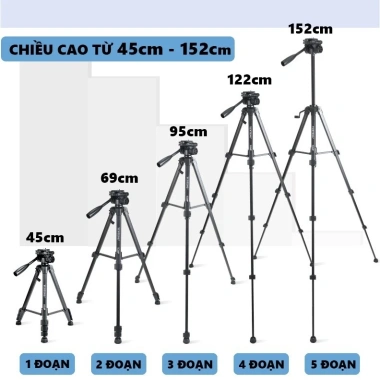 Tripod điện thoại YUNTENG VCT-668 Chân máy ảnh kèm kẹp và túi đeo tiện dụng giảm giá 450.000 5