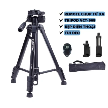 Tripod điện thoại YUNTENG VCT-668 Chân máy ảnh kèm kẹp và túi đeo tiện dụng giảm giá 450.000 7