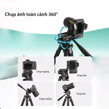 Tripod F-180ST Điện Thoại & Chân Máy Ảnh 360 Quay Chắc Chắn 55-180cm - 265k