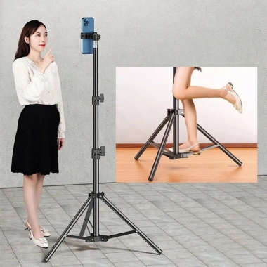Tripod gậy chụp ảnh điện thoại 3 chân đa năng livestream, chân đèn, quay video - 85.000₫