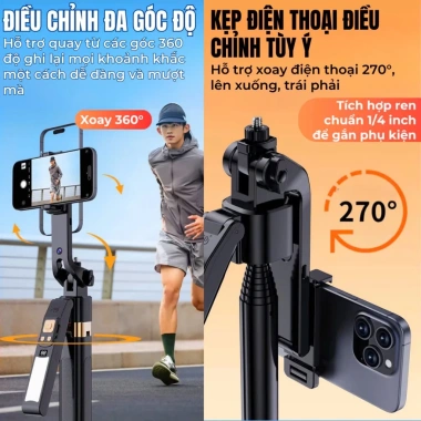 Tripod LaTech CL12P xoay tự động cảm biến người gập 30cm điều khiển từ 59.000VND