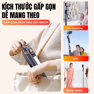 Tripod LaTech CL12P xoay tự động cảm biến người gập 30cm điều khiển từ 59.000VND