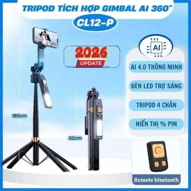 Tripod LaTech CL12P xoay tự động cảm biến người gập 30cm điều khiển từ 59.000VND