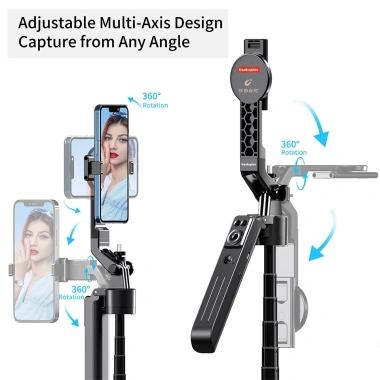 Tripod MagSafe GM35 Pro 3 chân 1.8m, kẹp phone xoay 360°, Bluetooth, giảm giá 339k
