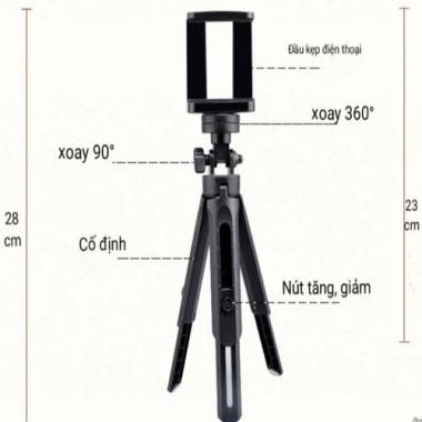 Tripod Mini 3 Chân Giá Để Bàn và Kẹp Điện Thoại - Siêu Nhẹ Gập Gọn Giá 19.000 VND 4