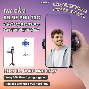 Tripod Mini UCHUU - Gậy Selfie Gấp Gọn Livestream, Điện Thoại Phim, Giá 146k 3