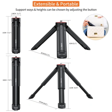 Tripod Mini Uurig TP05 – Chân Máy Ảnh Cầm Tay, Selfie, Webcam Bàn, Đinh 1/4 cho DSLR & Điện Thoại 5