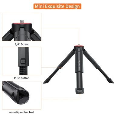 Tripod Mini Uurig TP05 – Chân Máy Ảnh Cầm Tay, Selfie, Webcam Bàn, Đinh 1/4 cho DSLR & Điện Thoại 7