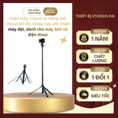Tripod tự động mở Ulanzi MT-80 – 2m, chân máy máy ảnh & điện thoại, giá 770.000₫