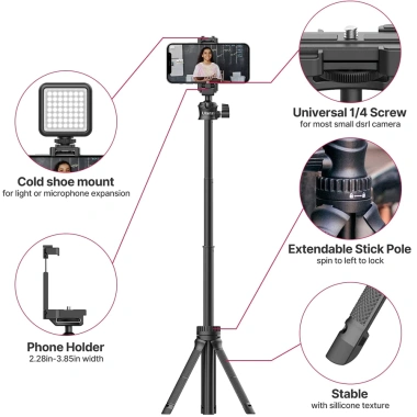Tripod Ulanzi MT-34 - Chân Xoay 360 Máy Ảnh & Điện Thoại, Chính Hãng, Giá 269k 6 Tripod Ulanzi MT-34 - Chân Xoay 360 Máy Ảnh & Điện Thoại, Chính Hãng, Giá 269k 6