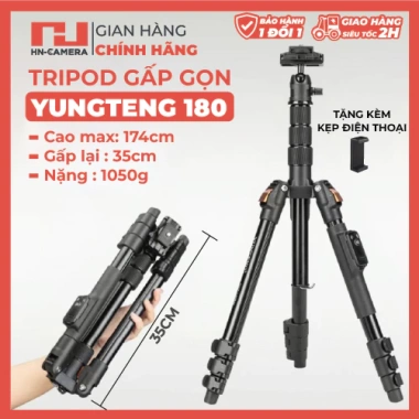 Tripod Yunteng VCT-180 Cao Cấp Chân Máy Ảnh Gấp Gọn Tiện Dụng Giá 585.000 VND