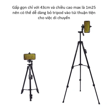 Tripod Yunteng VCT-5.208 - Chan de da nang cho dien thoai, may anh, livestream, quay video, chup anh - Gia chi 339.000 VND 6