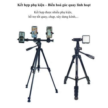 Tripod Yunteng VCT 668 – Chân Máy Ảnh, Kẹp Vặn, Remote Bluetooth, Túi Đựng, Giá 579k
