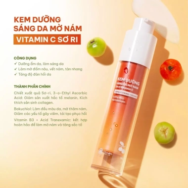 Trọn Bộ Chăm Sóc Da Vitamin C Ngừa Nám, Sáng Da, Chiết Xuất Sơ Ri Cỏ Mềm 1.9 Triệu