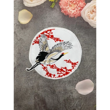 Tròn cò đỏ trắng thêu 2 màu, gắn áo dài sticker logo - Giá chỉ 15.360đ