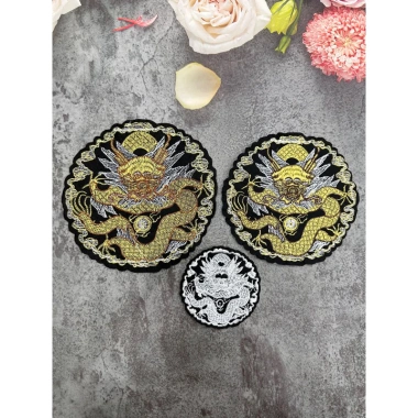 Tròn rồng thêu gắn áo dài - Sticker logo patch ủi nhiệt, bền, giá chỉ 11.000₫ 5