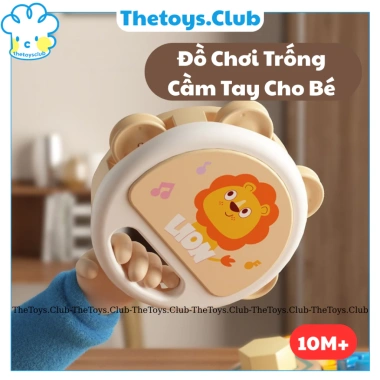 Trống Cầm Tay Lục Lạc Cho Bé 10 Tháng - Đồ Chơi Giáo Dục Sớm, Nhạc Cụ Gõ, Giá Ưu Đãi
