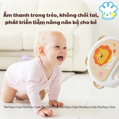 Trống Cầm Tay Lục Lạc Cho Bé 10 Tháng - Đồ Chơi Giáo Dục Sớm, Nhạc Cụ Gõ, Giá Ưu Đãi