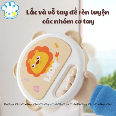 Trống Cầm Tay Lục Lạc Cho Bé 10 Tháng - Đồ Chơi Giáo Dục Sớm, Nhạc Cụ Gõ, Giá Ưu Đãi