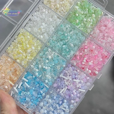 TRTOP 12/24 - Bộ Thủy Tinh Hạt Cơm DIY Vòng Tay & Vòng Cổ, Trang Sức, Giá 45.100 VND 4