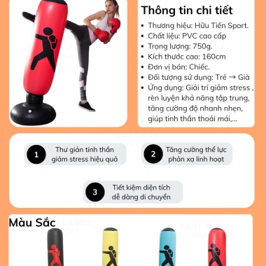 Trụ Đấm Bơm Hơi Tự Cân Bằng Xoay 360 độ - Bao Cát Võ Thuật Luyện Phản Xạ Đối Kháng 179k Trụ Đấm Bơm Hơi Tự Cân Bằng Xoay 360 độ - Bao Cát Võ Thuật Luyện Phản Xạ Đối Kháng 179k
