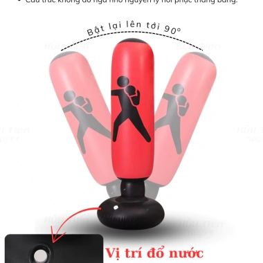 Trụ Đấm Bơm Hơi Tự Cân Bằng Xoay 360 độ - Bao Cát Võ Thuật Luyện Phản Xạ Đối Kháng 179k