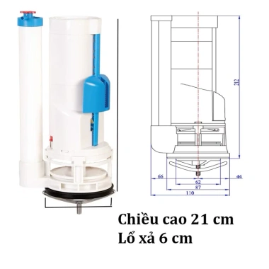 Trụ xả nước bồn cầu 2 nút nhấn Hùng Anh - Van nhựa bền, giá giảm 22% chỉ 156.000₫ 10