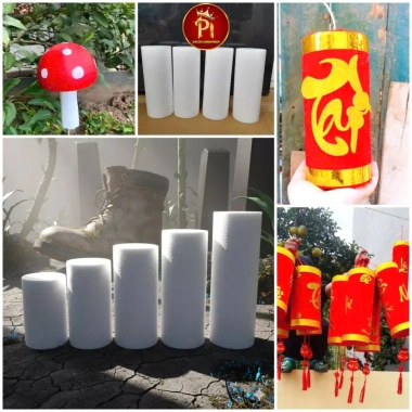 Trụ xốp trắng cứng đặc mịn - Pháo cối mô hình trang trí Tết, tạo hình trái cây, con vật, đồ vật handmade tiện dụng - 29.000₫