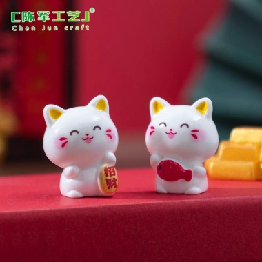 TT2.419 Set 5 mix mèo chiêu tài nhựa resin mini Trang trí tiểu cảnh chỉ 19.500₫ 4