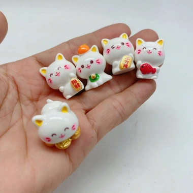 TT2.419 Set 5 mix mèo chiêu tài nhựa resin mini Trang trí tiểu cảnh chỉ 19.500₫ 8