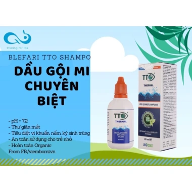 TTO Thermal Shampoo 45ml - Sữa rửa mắt, dầu gội mi mắt phòng ngừa viêm bờ mi, giảm giá 226.200 VND