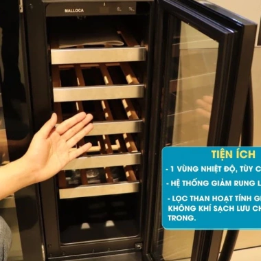 Tủ Bảo Quản Malloca MWC 20BG 50L - Cảm Ứng, Bảo Hành 3 Năm, Giá 18 Triệu