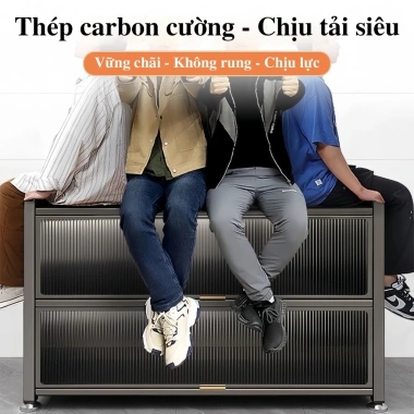 Tủ bếp 3 tầng đa chức năng 2 trong 1, lưu trữ + bàn làm việc, thép carbon dày, kín 6 mặt - Giá 1.19 triệu