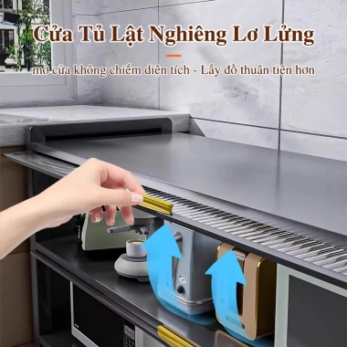 Tủ bếp 3 tầng đa chức năng 2 trong 1, lưu trữ + bàn làm việc, thép carbon dày, kín 6 mặt - Giá 1.19 triệu 9 Tủ bếp 3 tầng đa chức năng 2 trong 1, lưu trữ + bàn làm việc, thép carbon dày, kín 6 mặt - Giá 1.19 triệu 9