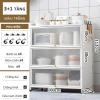 Tủ bếp đa năng đen chống bụi thép cacbon, bánh xe, kệ 1‑4 tầng, chỉ 1.099.000₫ 8
