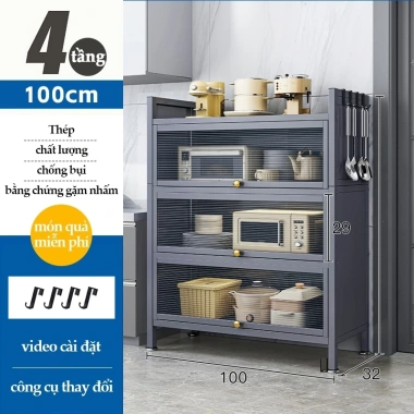 Tủ bếp đa năng đen chống bụi thép cacbon, bánh xe, kệ 1‑4 tầng, chỉ 1.099.000₫ 9 Tủ bếp đa năng đen chống bụi thép cacbon, bánh xe, kệ 1‑4 tầng, chỉ 1.099.000₫ 9